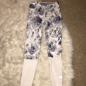 Adidas x Stella McCartney White & Blue Floral Leggings